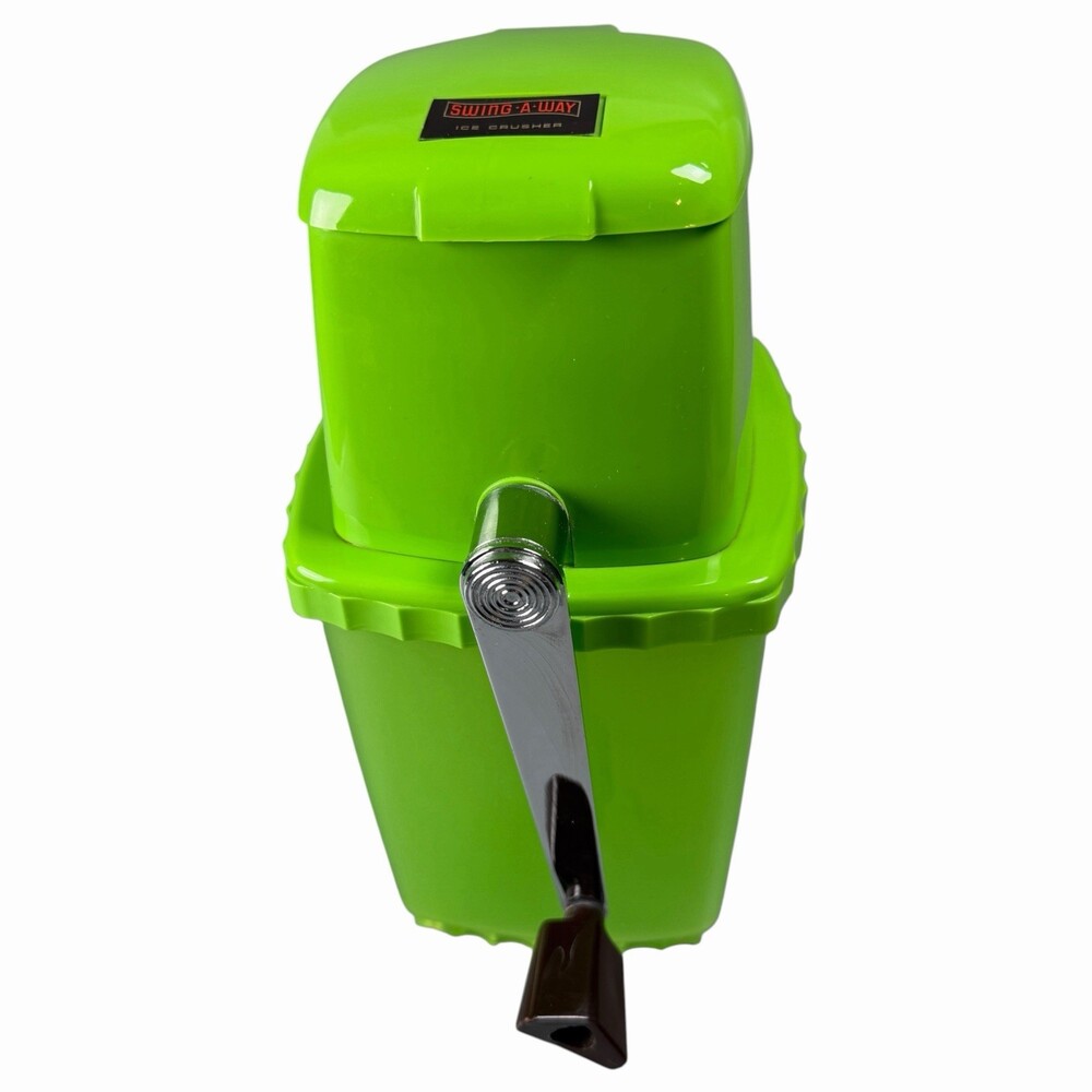 Swing A Way Ice Crusher Manual Hand Crank Lime Green Retro Kitchen USA Like New